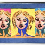 Altered Ego in Blue, silk print, by Barbara Burns