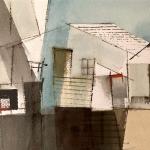 Untitled architectural watercolor, by Mildred Johnson