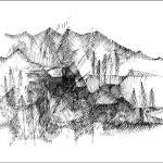 Untitled pen and ink drawing, by Mildred Johnson