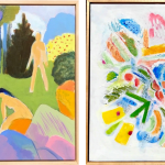 "Arcadian Landscape" and "Garden" by Alan Mast; acrylic on canvas