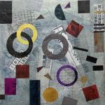 "Confetti" by Ann Slocum; mixed media