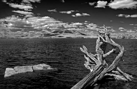 Mt Katahdin from Frederic Church Camp, infrared image